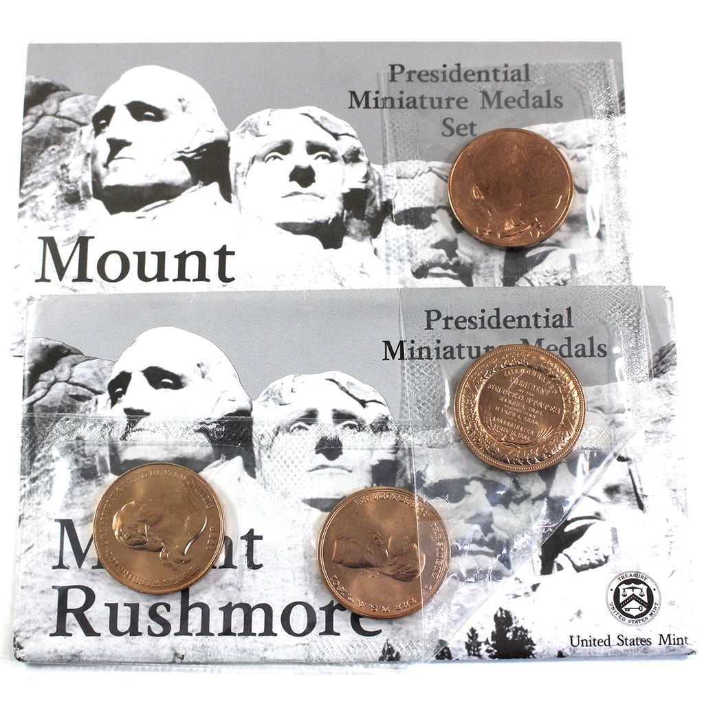 1991 USA Mount Rushmore Presidential Medals Set of 4Pcs (Wear on envelope, pamphlet)