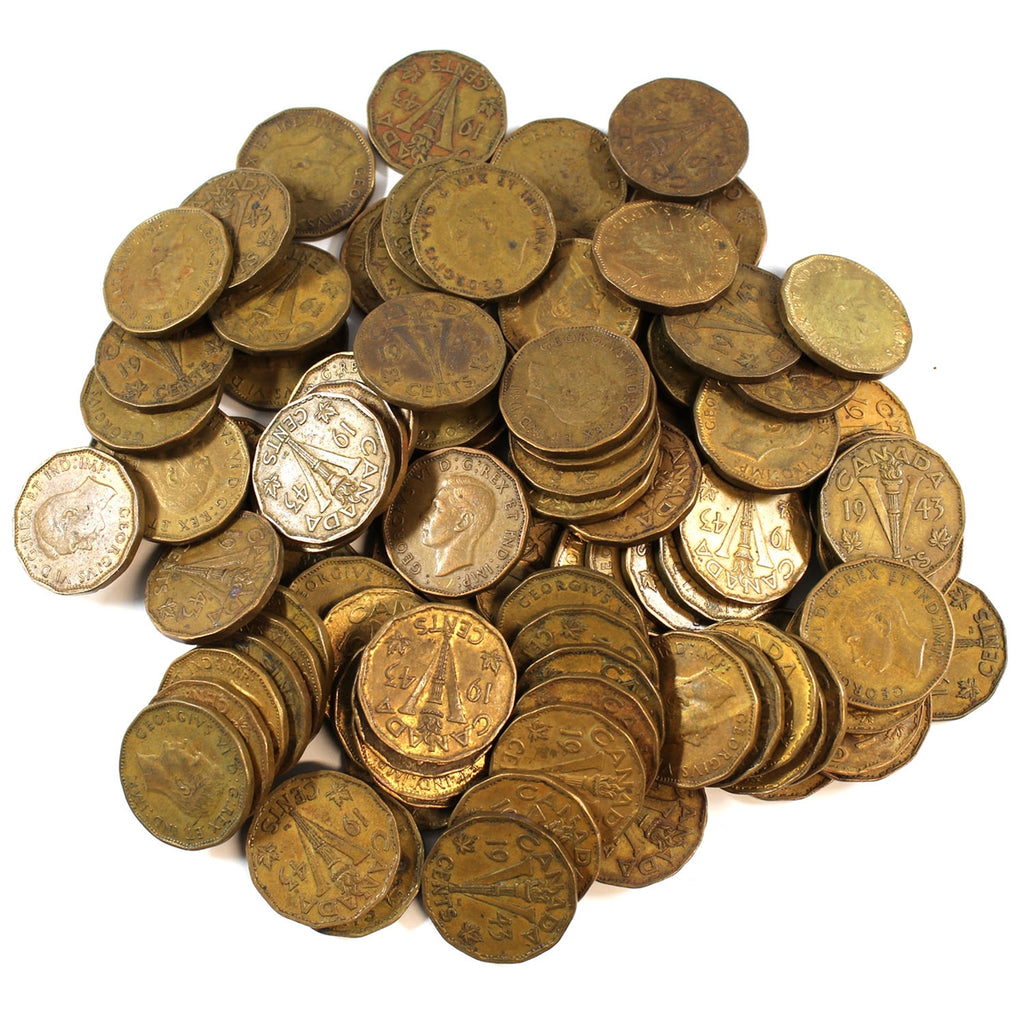 100x 1943 Canada Tombac 5-Cents, 100Pcs