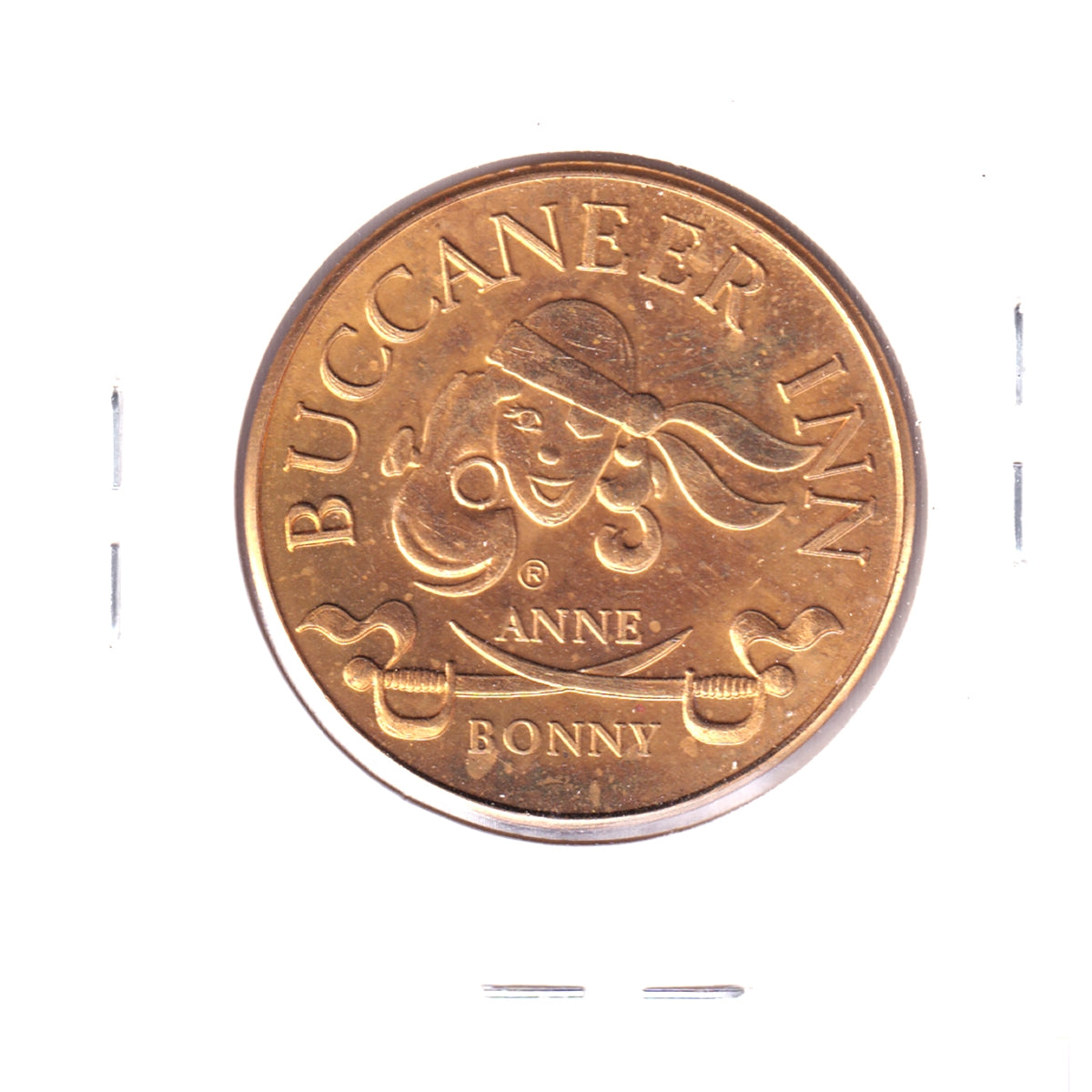 Buccaneer Inn (Florida) Anne Bonny - Pirate Gold - Advertisement Token (Spots/toning)