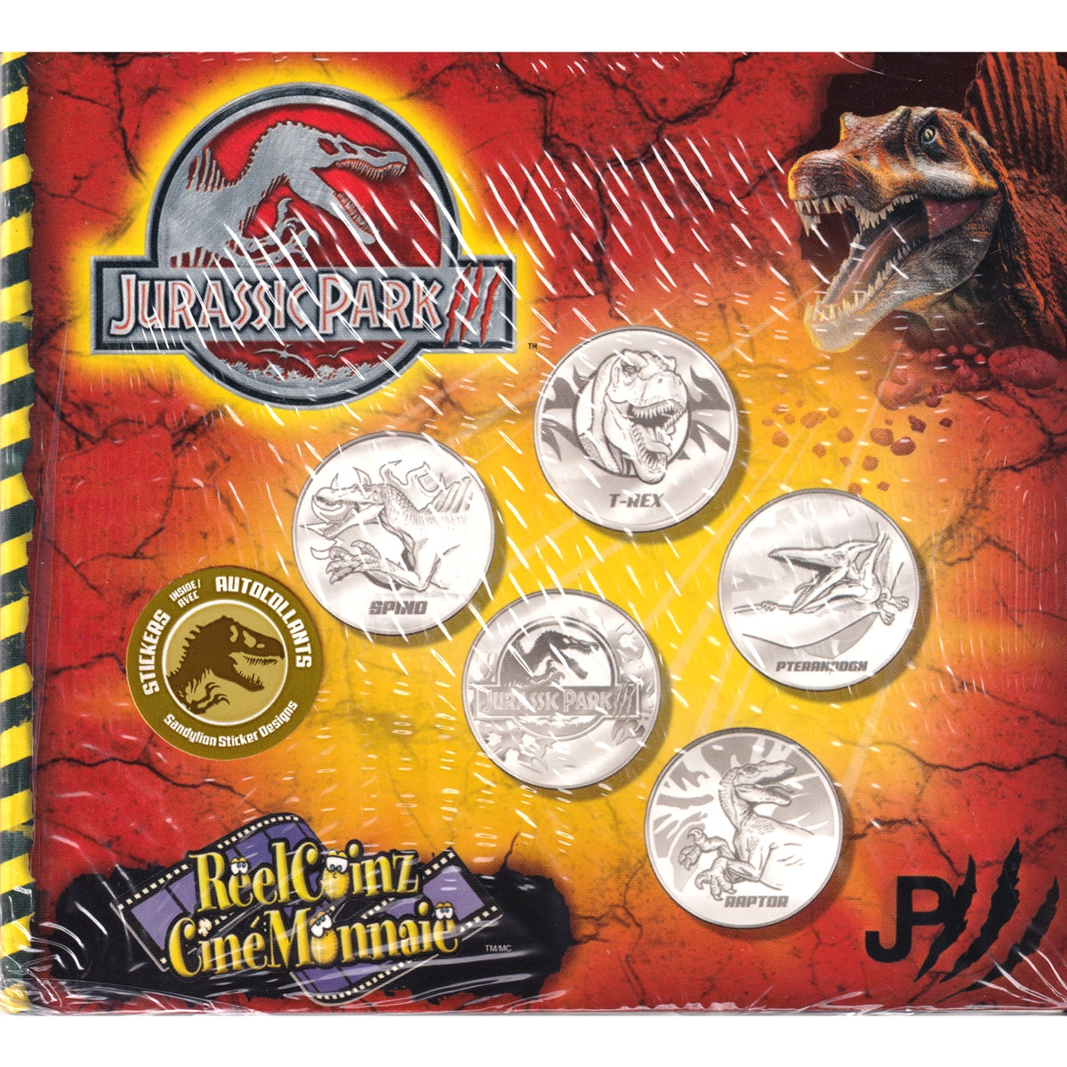 ReelCoinz Jurassic Park III 5-medallion & Sticker Booklet Set from RCM