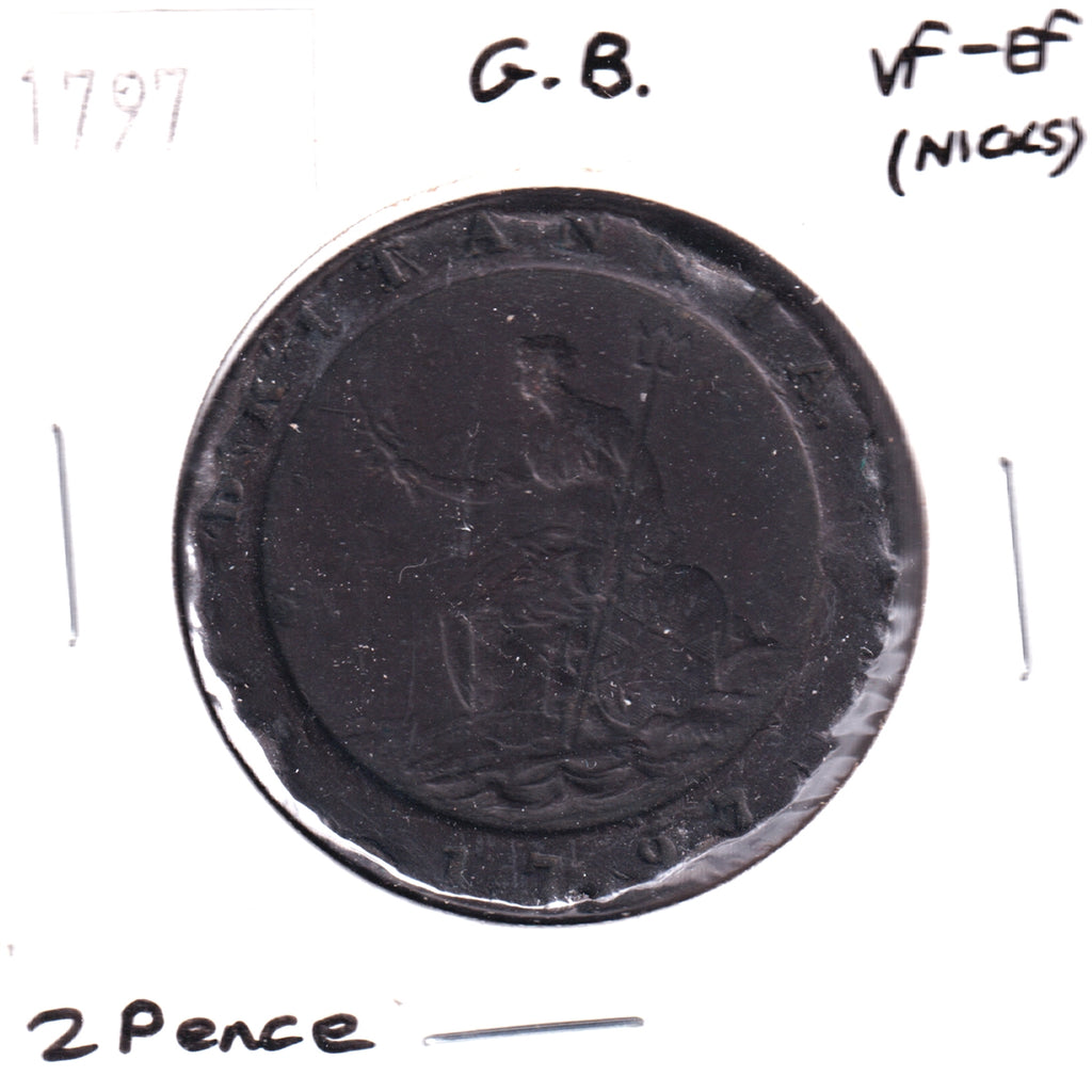 Great Britain 1797 2 Pence VF-EF (VF30) Nicks