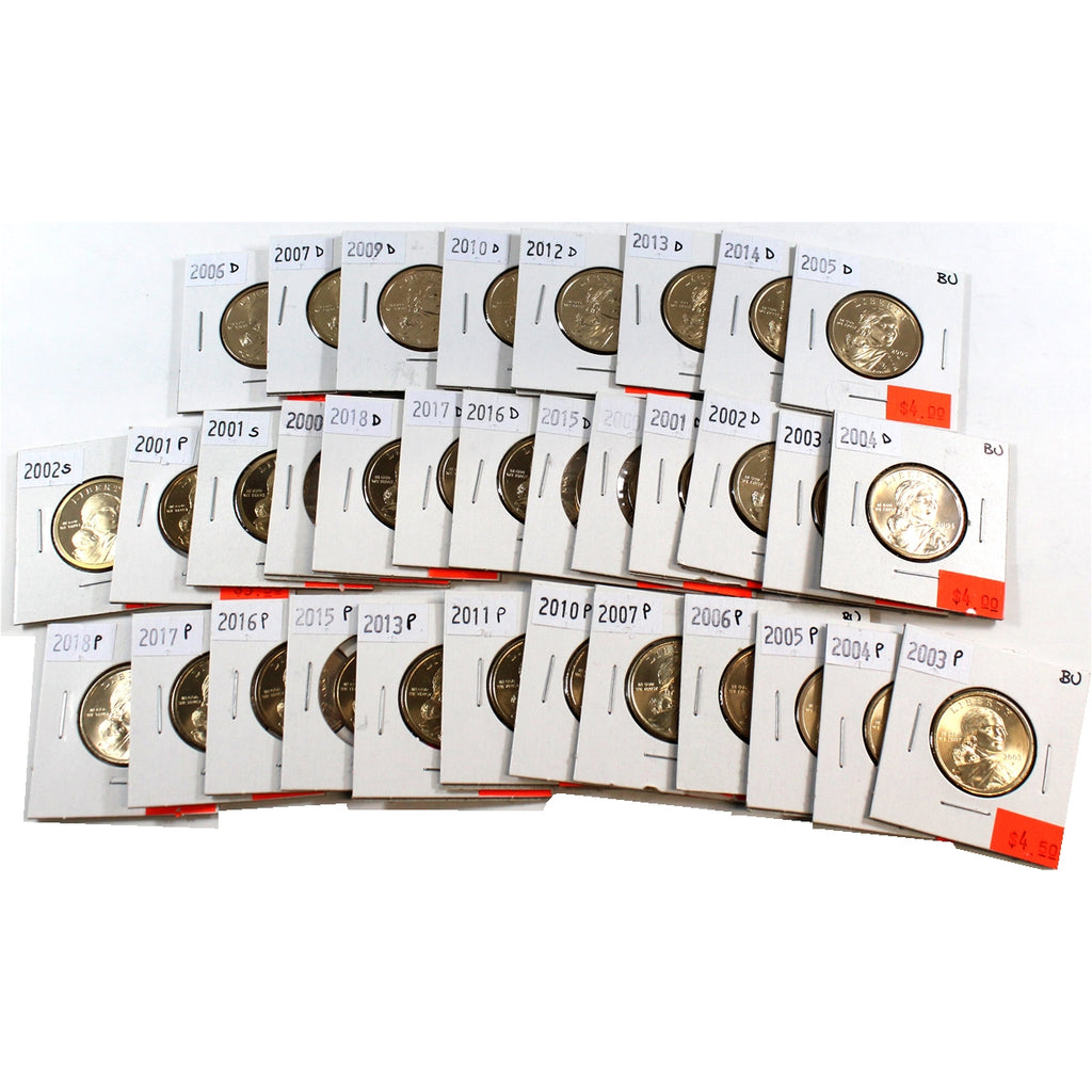 USA Sacagewea 2000 to 2014 P&D set. 35pcs – Colonial Acres Coins