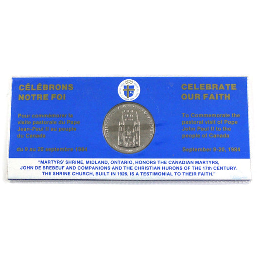 1984 Canada Pastoral Visit of Pope John Paul II Commemorative Medallion - Midland