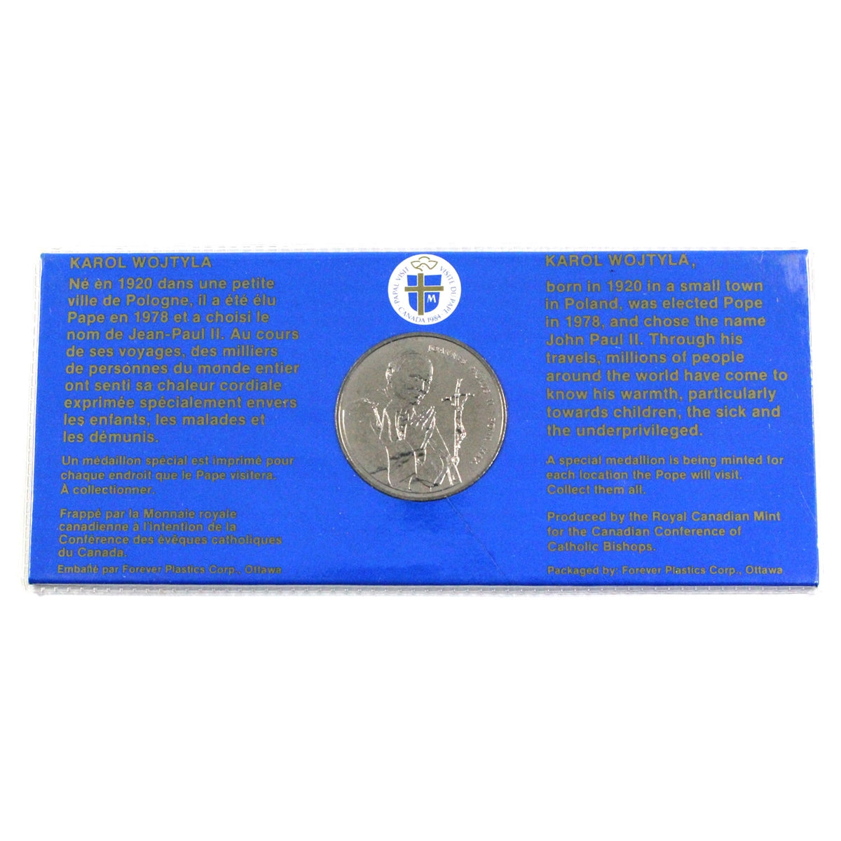 1984 Canada Pastoral Visit of Pope John Paul II Commemorative Medallion - Midland