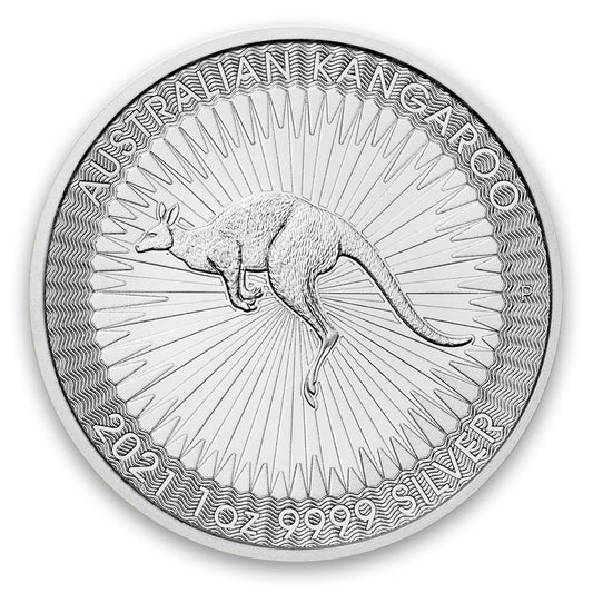 2021 Australia $1 Kangaroo 1oz. .9999 Silver (No Tax) Lightly Toned