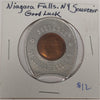1949 Niagara Falls Horseshoe Good Luck Charm with Lincoln Head Penny