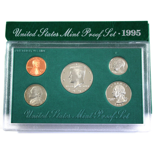 1995-S USA Proof Set (Nickel lightly toned, wear on sleeve/case)