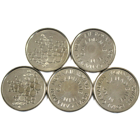 Lot of 5x Royal Canadian Mint Tokens with Bubble Maple Leaf, 5Pcs (Toned)