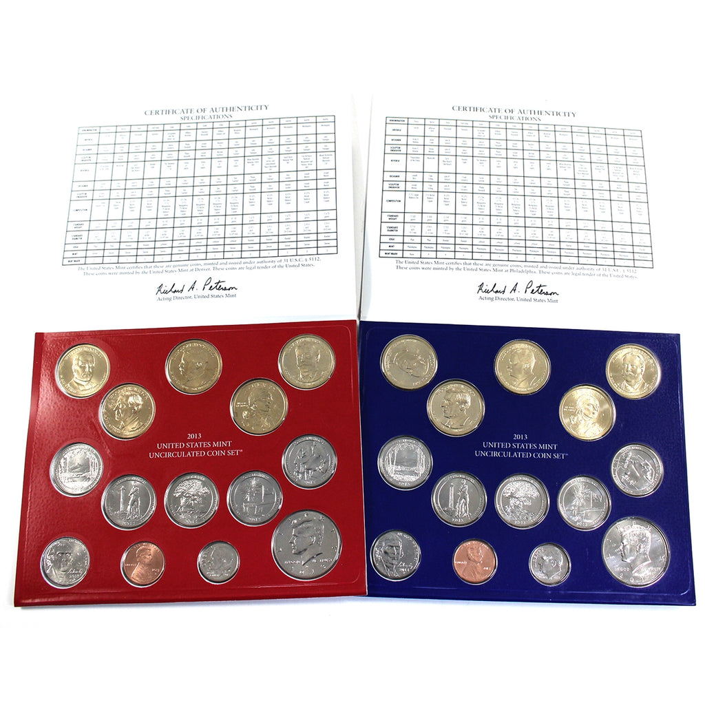 2013 USA Uncirculated Coin Set, P&D Mints (Toning/ Spots)