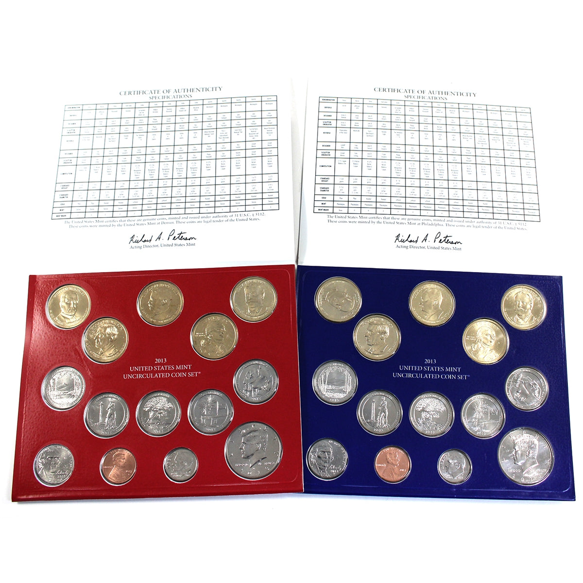 2013 USA Uncirculated Coin Set, P&D Mints (Toning/ Spots)
