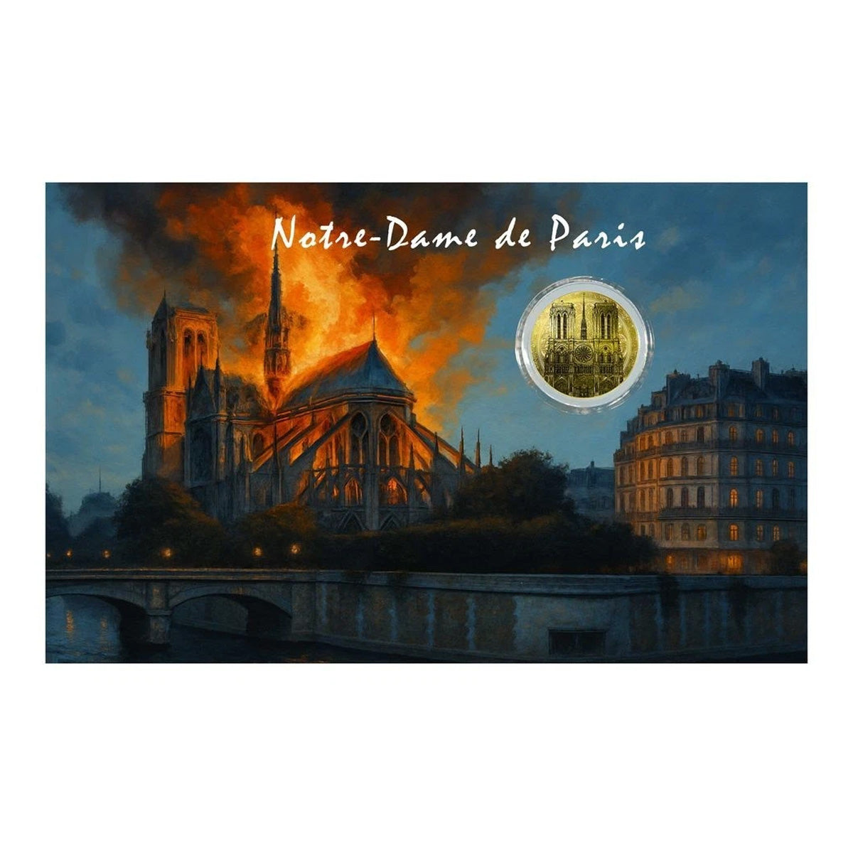2026 Liberia $12 Notre Dome 1/1000oz 24K .9999 Gold in Card (No Tax)