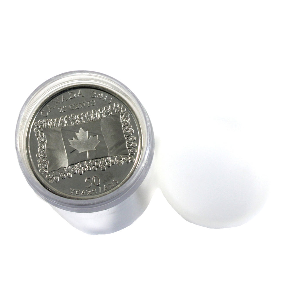 Roll of 40x 2015 Canada Flag 25-cents, Uncoloured