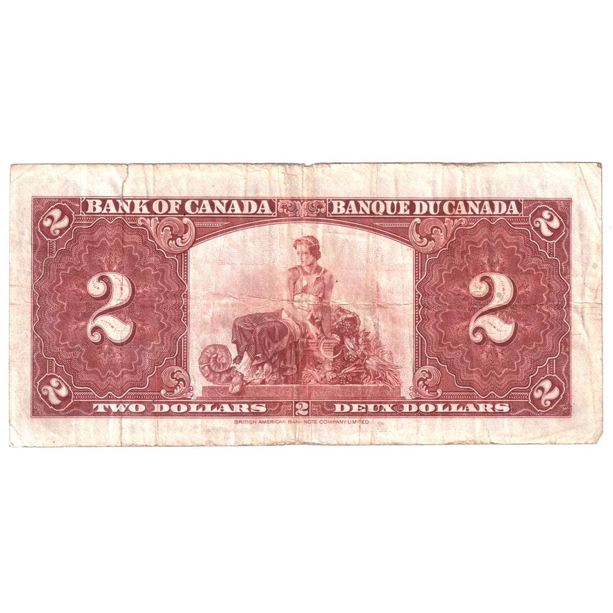 BC-22c 1937 Canada $2 Note, Coyne-Towers, Fine (F12) Tears, writing, or impaired