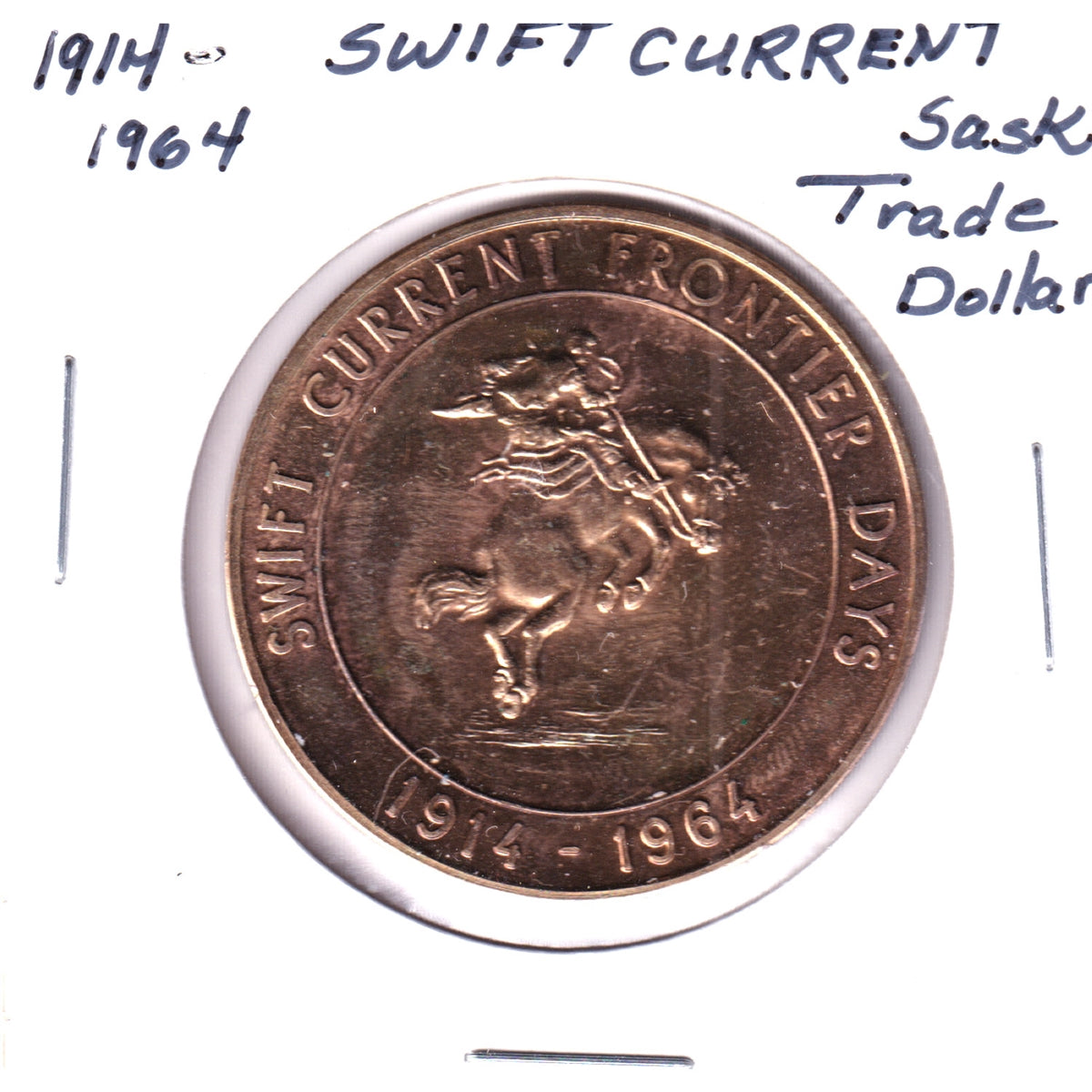 Swift Current, Saskatchewan, 50th Anniversary Trade Dollar (Toned, Fingerprints)
