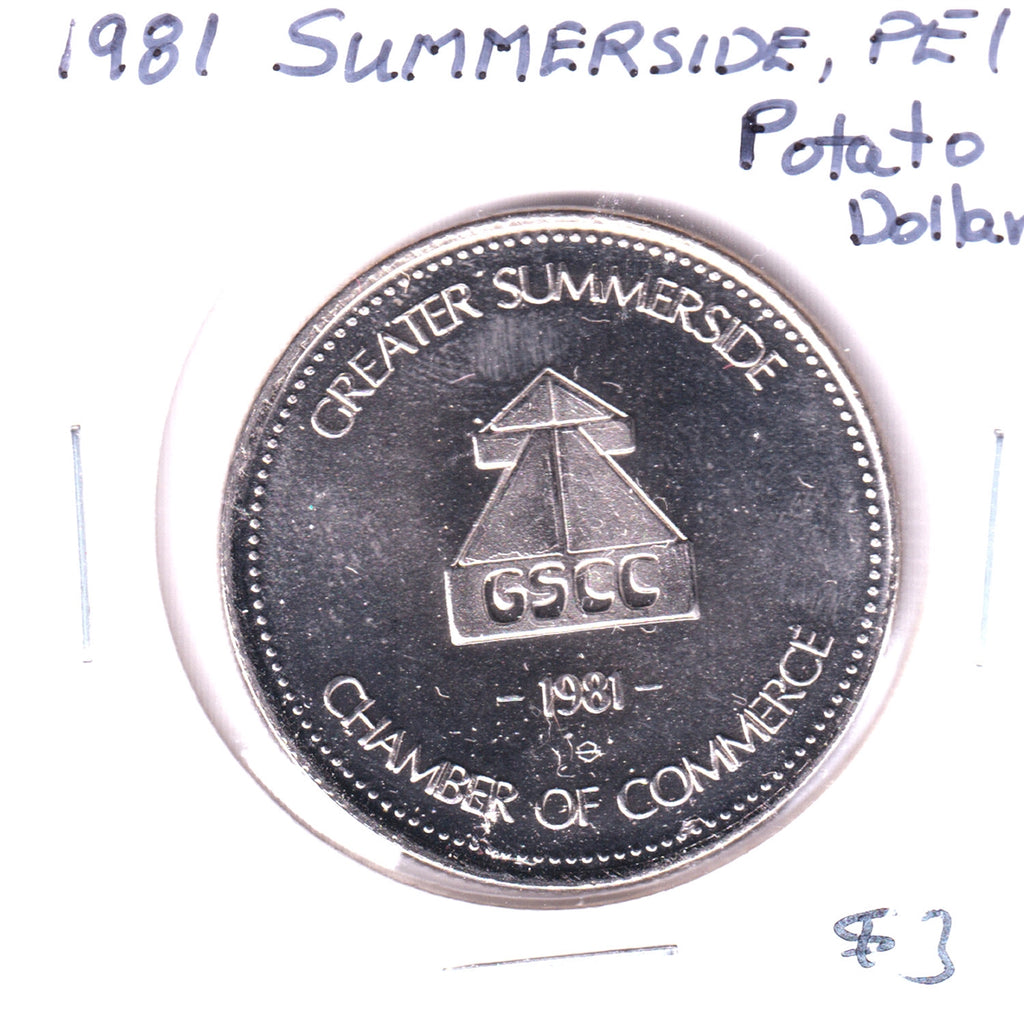 Summerside, Prince Edward Island, 1981 Potato Dollar Trade Token
