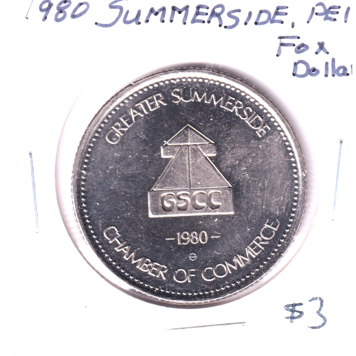 Summerside, Prince Edward Island, 1980 Fox Dollar Trade Token