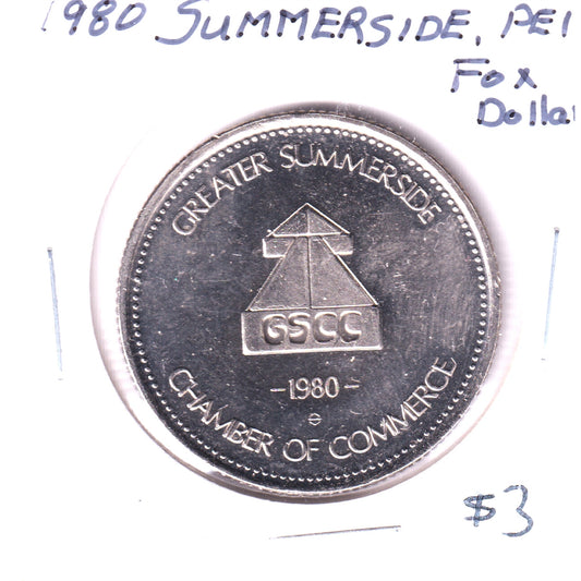 Summerside, Prince Edward Island, 1980 Fox Dollar Trade Token