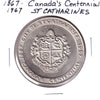 1967 St. Catharines, ON, Canada's Centennial Medallion (Nickel) Spots/light toning