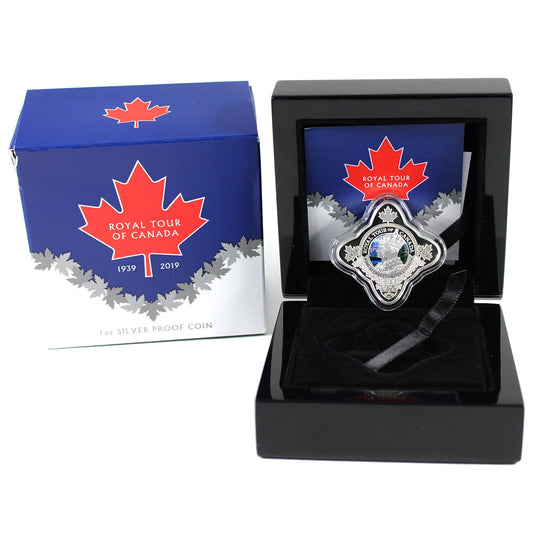 2019 Niue $1 1939 Royal Tour of Canada 1oz .999 Silver in Case (Light Toning)