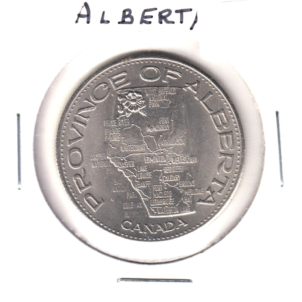 Province of Alberta Souvenir Medallion: Map of Province