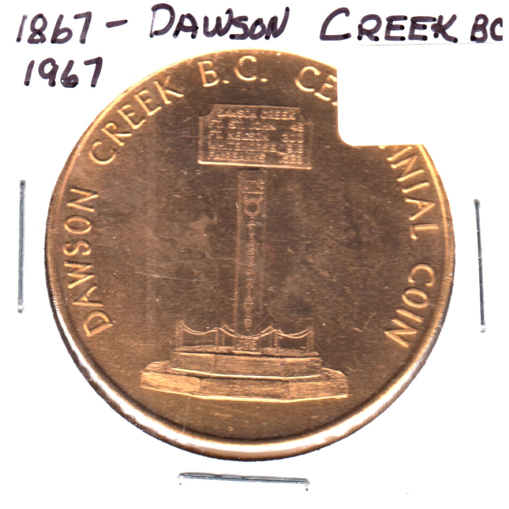 1867-1967 Dawson Creek BC Centennial Medallion - Peace River Power Project