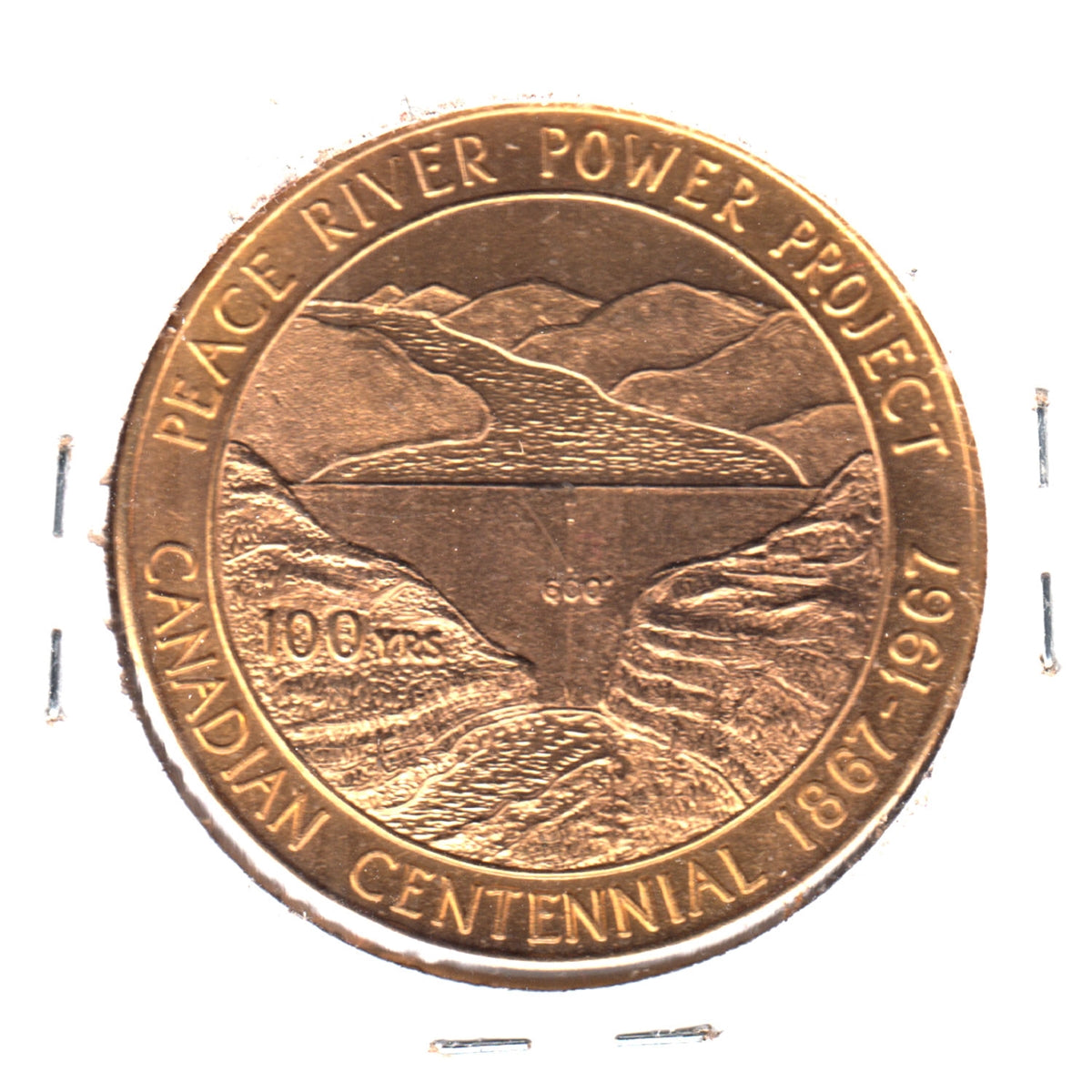 1867-1967 Dawson Creek BC Centennial Medallion - Peace River Power Project