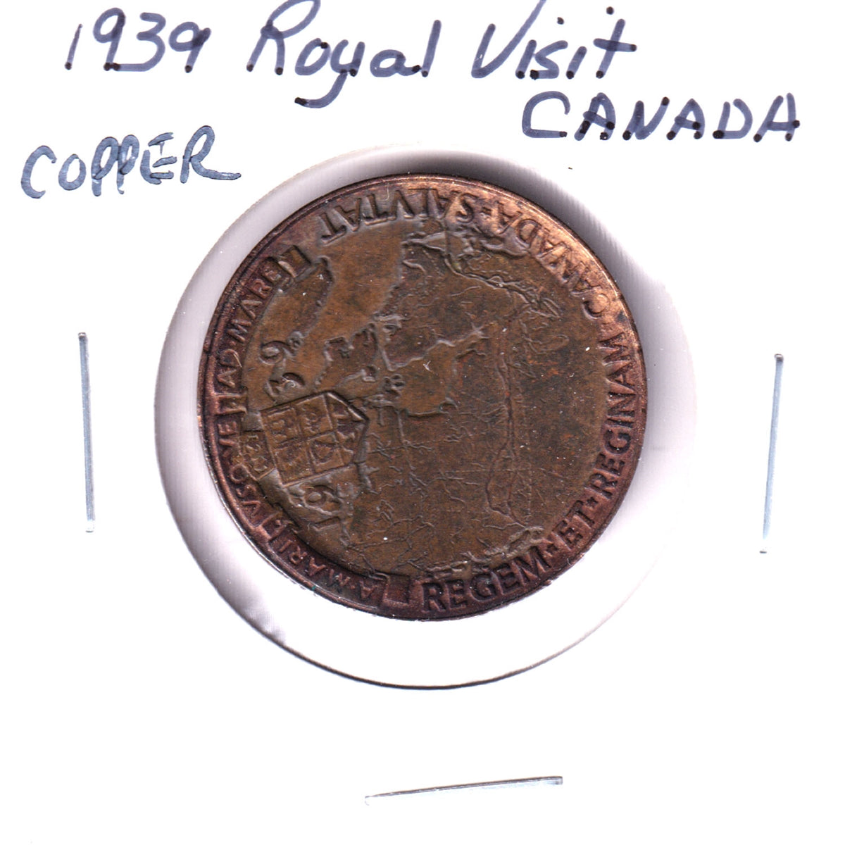 1939 Royal Visit to Canada Copper Medallion (Spot of Corrosion)