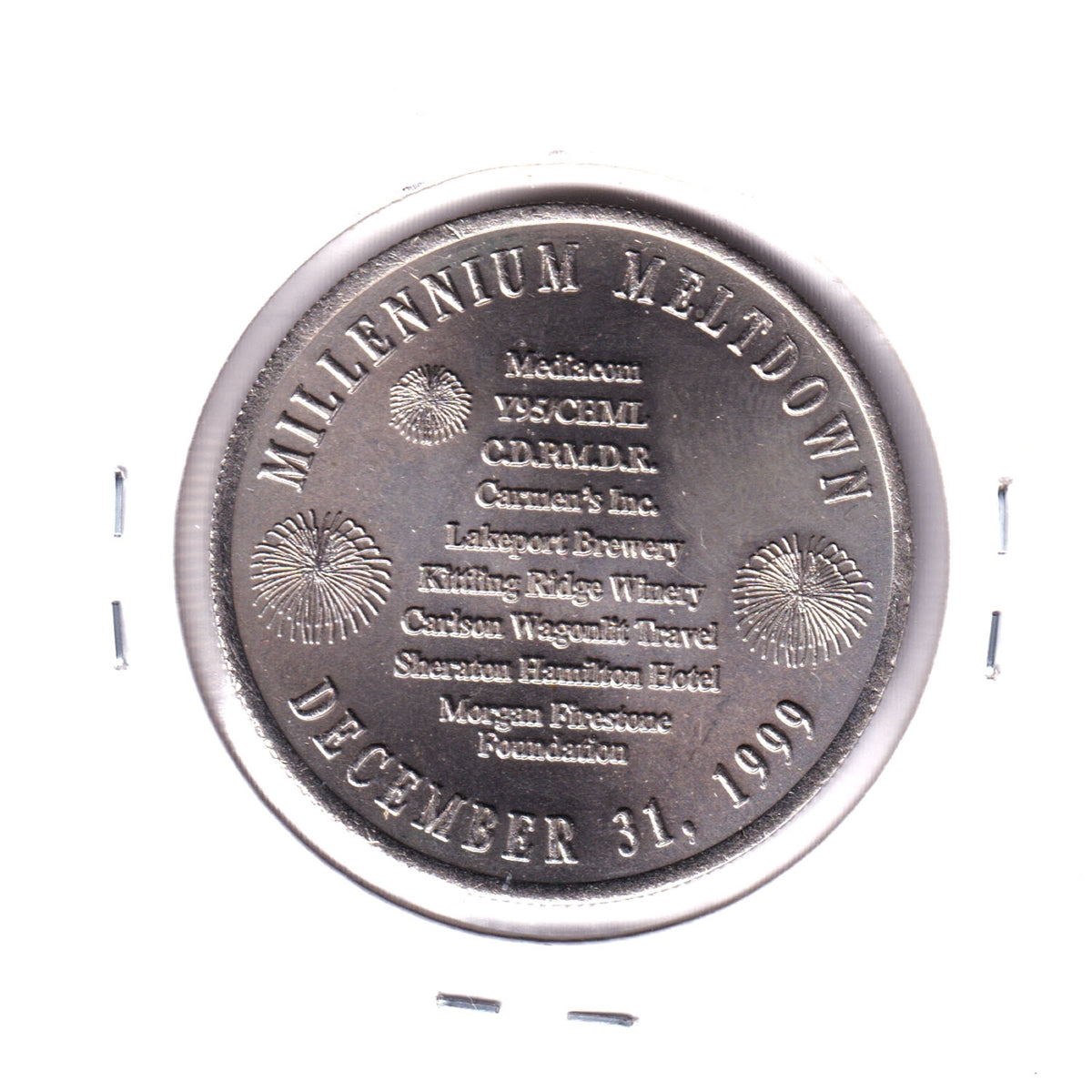 1999 Hamilton, Ontario, Millennium Meltdown Token (Light Toning)