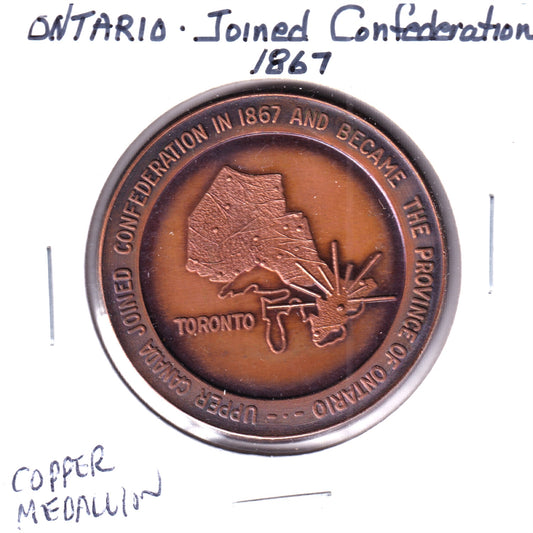 Ontario Joined Confederation in 1867 Medallion, Undated