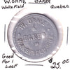 W. Orme & Baker, Wakefield, Quebec, Good for One Loaf Trade Token
