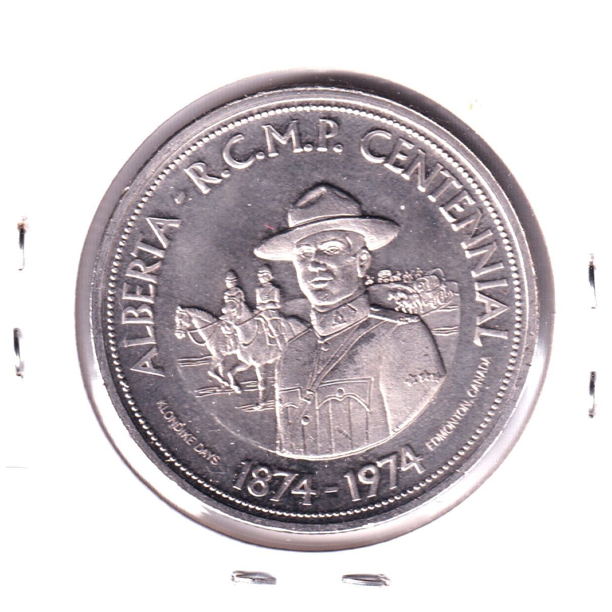 1974 Edmonton Klondike Days Trade Dollar Token: RCMP Centennial