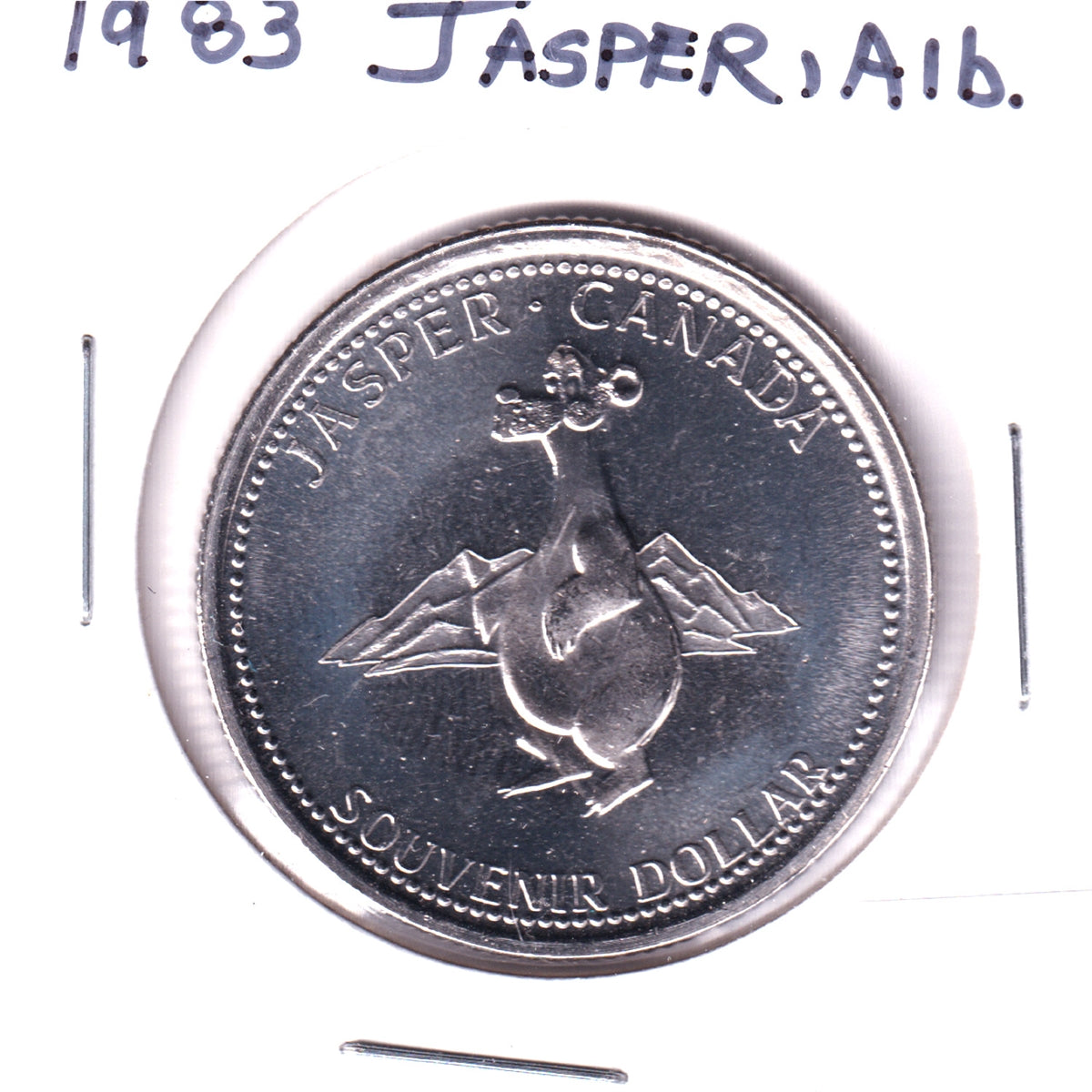 1983 Jasper, Alberta, Souvenir Dollar: Howling Wolves