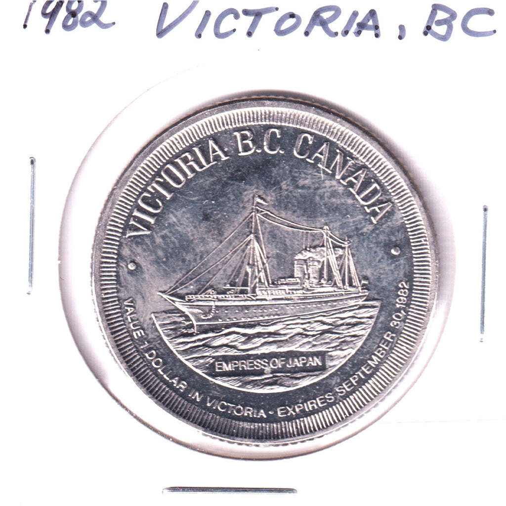 1982 Victoria, BC, Trade Dollar Token: Empress of Japan