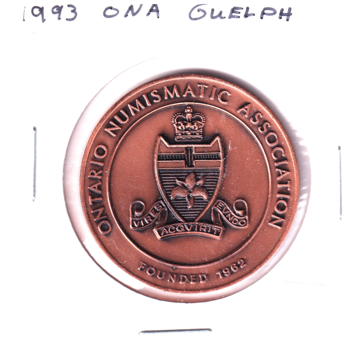 1993 Ontario Numismatic Association 31st Annual Convention, Guelph, Ontario, Medallion