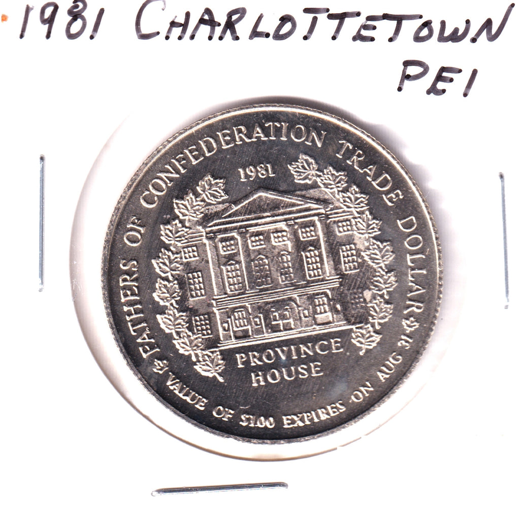 1981 Charlottetown, PEI, Fathers of Confederation Trade Dollar Token: John H. Gray