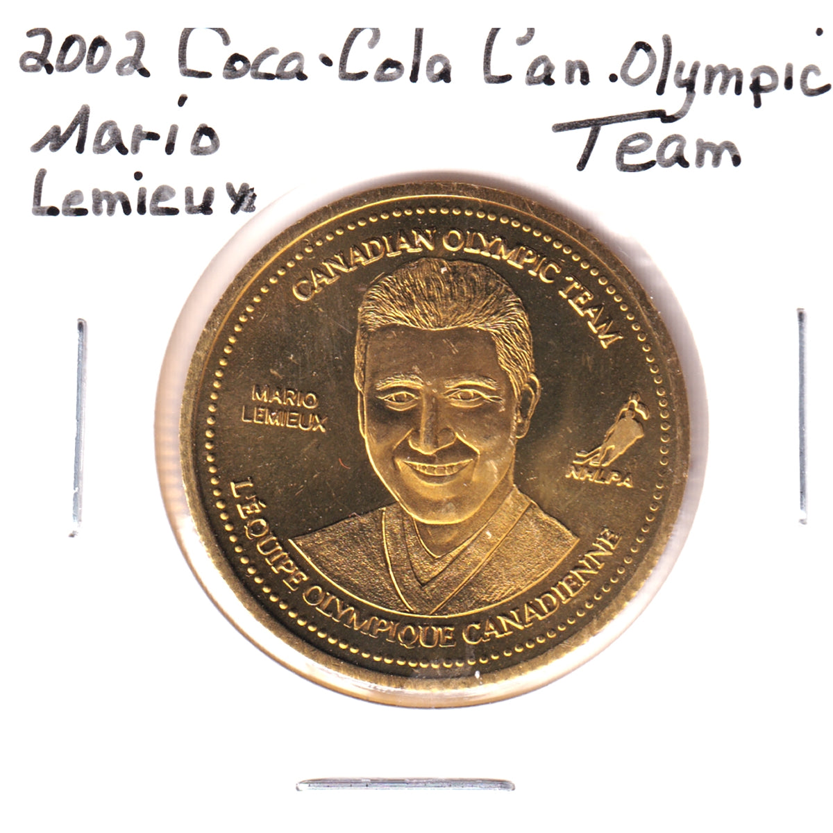 2002 Coca-Cola Canadian Olympic Men's Hockey Medallion: Mario Lemieux (May have spots)