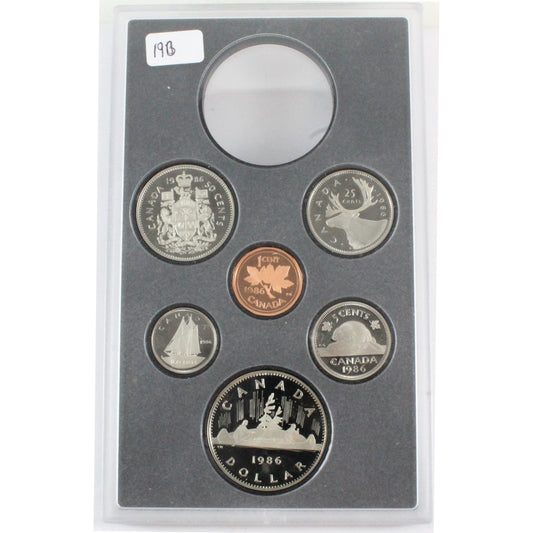 1986 Canada 6-coin Proof Set Broken from RCM Proof Double Dollar Set