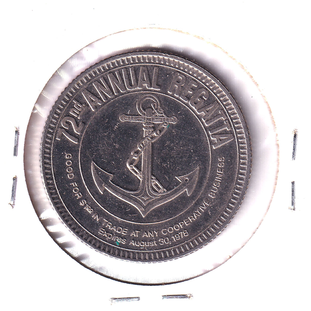 1978 Kelowna British Columbia Trade Dollar Token  72nd Annual Regatta