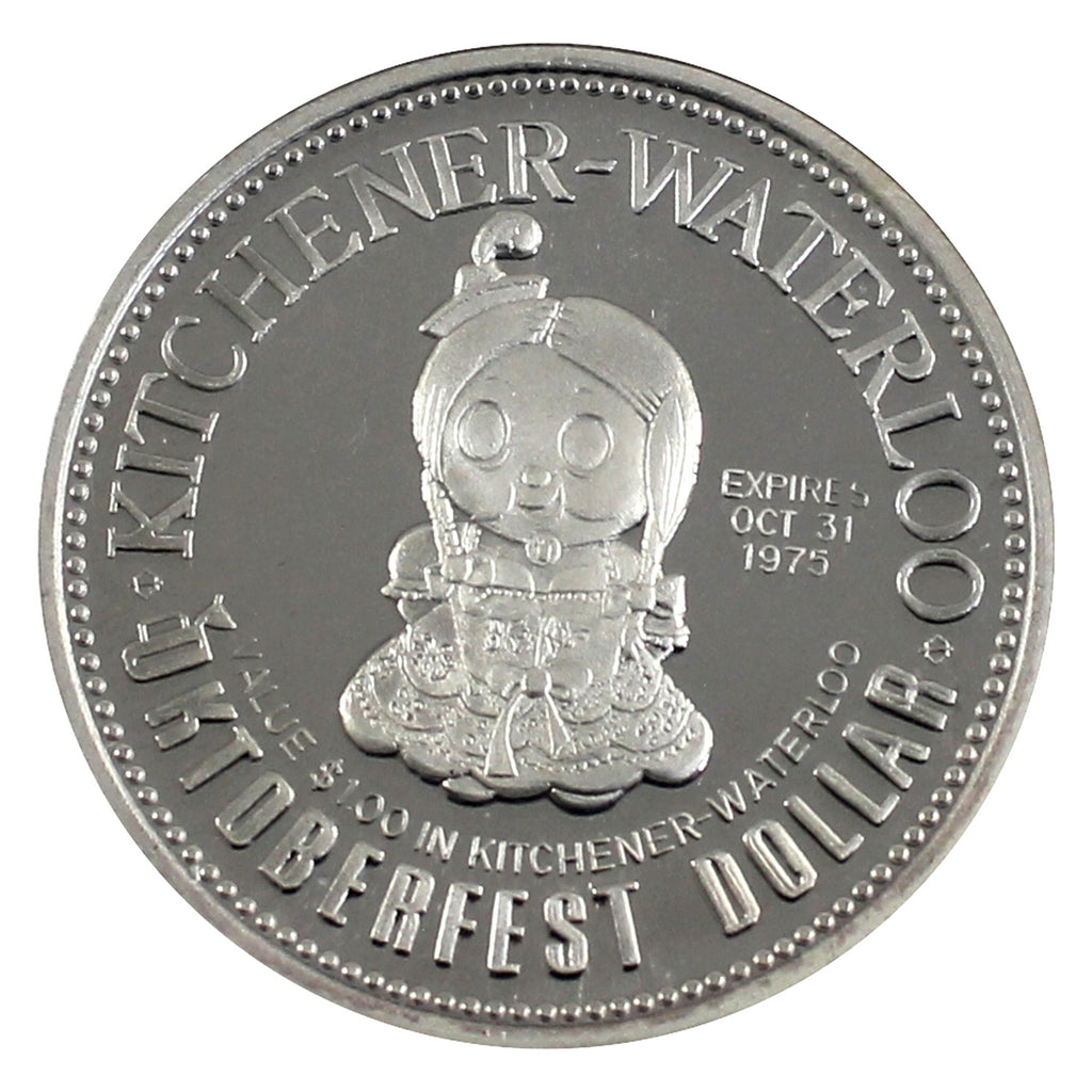 1975 Kitchener-Waterloo Oktoberfest .999 Silver Trade Dollar (No Tax) Lightly toned