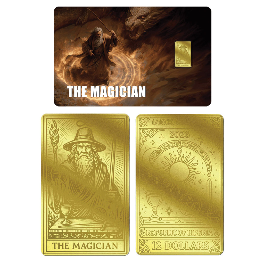 2026 Liberia $12 The Magician 1/1000oz 24K .9999 Gold in Card (No Tax)
