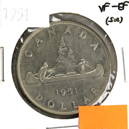 1951 Canada Dollar VF-EF (VF-30) Scratched, Cleaned, or Impaired