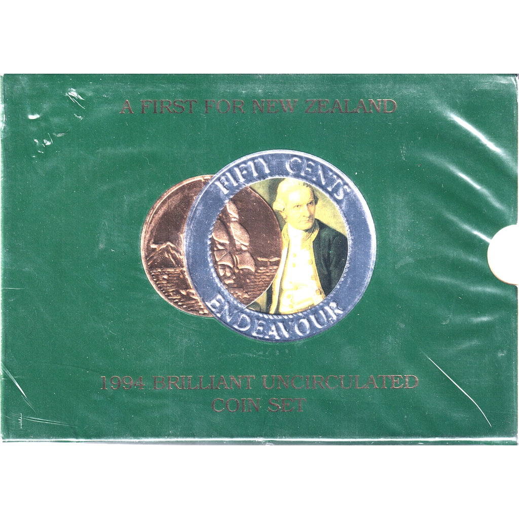 New Zealand 1994 6-coin Brilliant Uncirculated Set: First Bi-metal Coin (Issues)