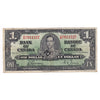 BC-21c 1937 Canada $1 Note, Gordon-Towers, VG-F (VG10) Hole or Tears