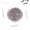 1936 Canada 5-cents VF-EF (VF30) Scratched, spots, or impaired