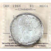 1966 Large Beads Canada Dollar ICCS Certified MS64