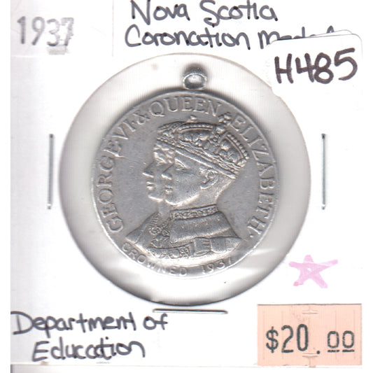 1937 Nova Scotia Dept. of Education King George VI & Queen Elizabeth Coronation Medal