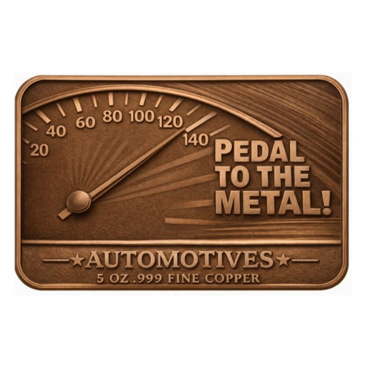 Pedal to the Metal Automotives: Muscle Car 5oz .999 Fine Copper Bar