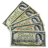 Lot of 5x 1954 Canada $20 Notes with Different Prefixes, Circulated, 5Pcs (Impaired)