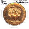 1967 Canada Centennial Victoria & Elizabeth II Gold-plated Medallion