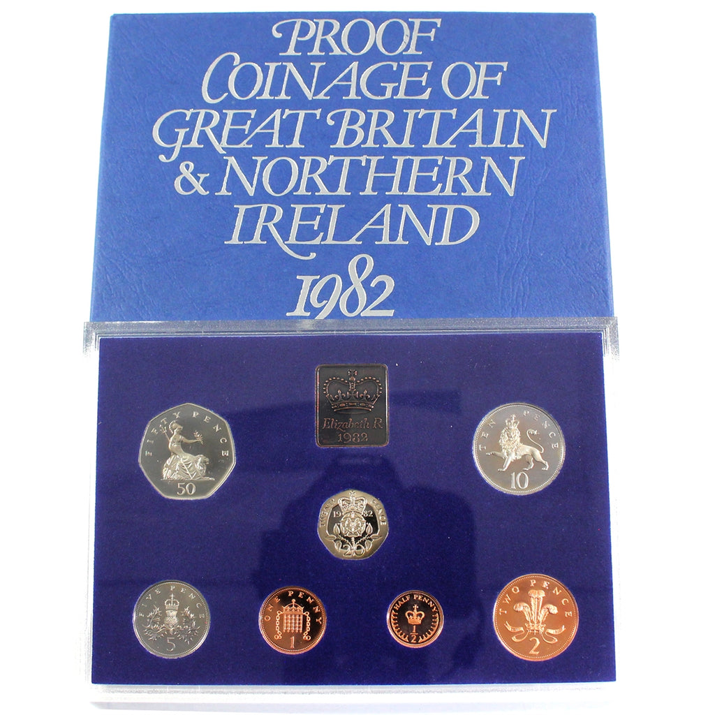 1982 Great Britain & Northern Ireland 7-coin Proof Set (Toned)